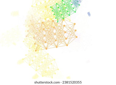 Light Pink, Red vector background with forms of artificial intelligence. Shining colorful illustration with real structure of AI. Smart design for promotion of bid data.