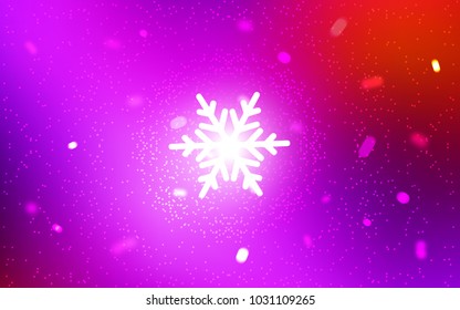 Light Pink, Red vector cover with beautiful snowflakes. Modern geometrical abstract illustration with crystals of ice. New year design for your ad, poster, banner.