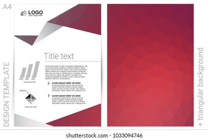 Light Pink, Red vector  cover for Envelopes. Booklet with textbox on colorful abstract background. Completely new template for your brand book.