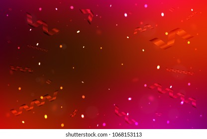 Light Pink, Red vector cover with happy holiday ribbons. Glitter abstract illustration with colorful confetti, ribbons. Beautiful design for your business advert of anniversary.