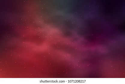 Light Pink, Red vector cover with astronomical stars. Glitter abstract illustration with colorful cosmic stars. Best design for your ad, poster, banner.