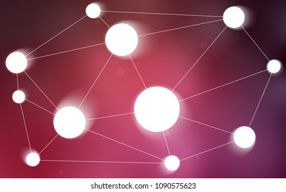 Light Pink, Red vector cover with spots, lines. Glitter abstract illustration with connection of triangle structure. Beautiful design for your business advert.