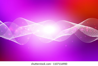 Light Pink, Red vector cover with happy holiday ribbons. Confetti on blurred abstract background with colorful gradient. New design for ad, poster, banner of your Party.