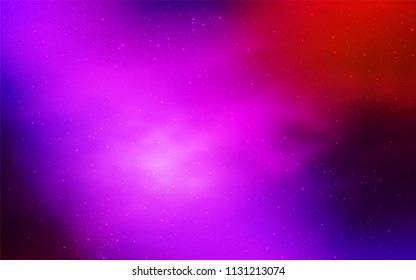 Light Pink, Red vector cover with astronomical stars. Shining illustration with sky stars on abstract template. Template for cosmic backgrounds.