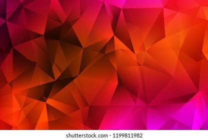 Light Pink, Red vector cover in polygonal style. Beautiful illustration with triangles in nature style. The template can be used as a background.