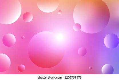 Light Pink, Red vector cover with spots. Glitter abstract illustration with blurred drops of rain. New design for ad, poster, banner of your website.