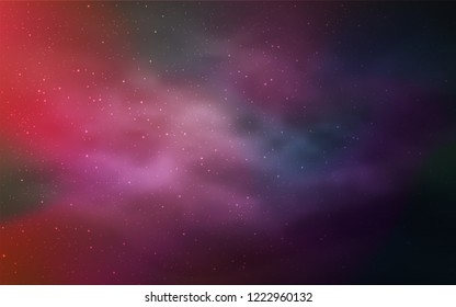 Light Pink, Red vector cover with astronomical stars. Glitter abstract illustration with colorful cosmic stars. Pattern for futuristic ad, booklets.