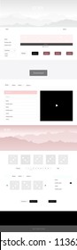 Light Pink, Red vector design ui kit with landscape. Colorful ui/ux kit with header consisted of hills & rocks. Template for website of outdoor activities.