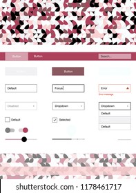 Light Pink, Red vector design ui kit with dots. Web ui kit with abstract gradient circles in its header. This template you can use for landing pages.
