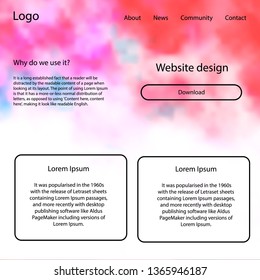Light Pink, Red vector design ui kit with universe stars. Modern Style guide with colorful gradient sky in its header. This template you can use for landing pages.