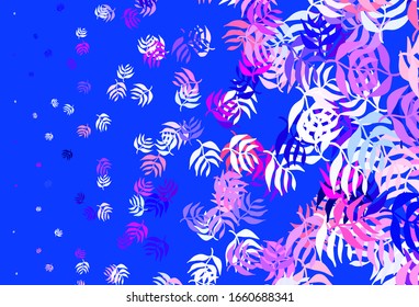 Planta de doodle de vector rojo y rosa claro con hojas. Una vaga ilustración abstracta con hojas en estilo doodles. Una textura nueva para el diseño de papel pintado.