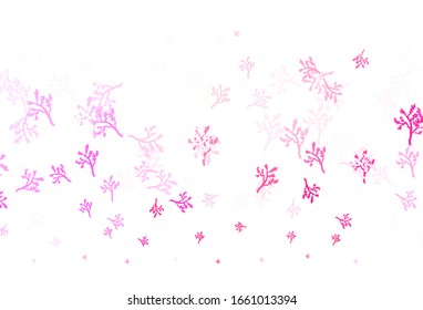 Planta de doodle de vector rojo y rosa claro con ramas. Doodles sobre fondo blanco. Nuevo diseño para su negocio.