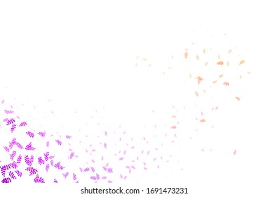 Diseño de doodle de vector rojo y rosa claro con hojas. Ilustración decorativa con doodles en plantilla abstracta.  Nuevo diseño para su negocio.
