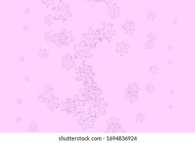 Light Pink, Red vector doodle pattern with flowers. Decorative design of flowers on white background. New template for your design.