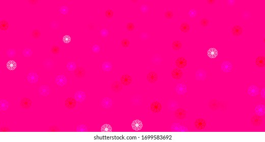 Light Pink, Red vector doodle texture with flowers. Gradient colorful abstract flowers on simple background. Smart design for leaflets, books.