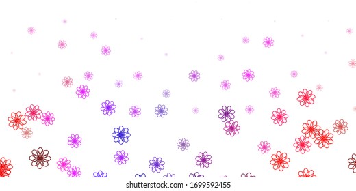 Light Pink, Red vector doodle texture with flowers. Gradient colorful abstract flowers on simple background. Brand new business design.