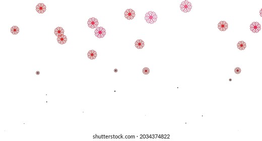 Light Pink, Red vector doodle texture with flowers. Modern design with gradient Flowers on abstract background. Pattern for women day promotion.