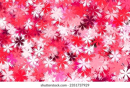 Color rosa claro, rojo vectorial, fondo de doodle con flores. Ilustración colorida al estilo doodle con flores. Nuevo diseño para su negocio.