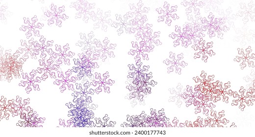 Light pink, red vector doodle background with flowers. Modern design with gradient Flowers on abstract background. Pattern for website designs.