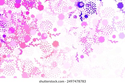 Light Pink, Red vector doodle pattern with flowers, roses. Creative illustration in blurred style with flowers. Hand painted design for web, leaflets.