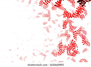 Light Pink, Red vector elegant background with leaves. Modern geometrical abstract illustration with leaves. Brand new design for your business.