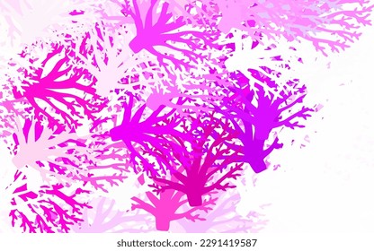 Light Pink, Red vector elegant template with leaves, branches. Glitter abstract illustration with leaves and branches. Doodle design for your web site.