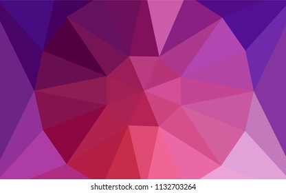 Light Pink, Red vector gradient triangles pattern with a gem in a centre. Polygonal abstract illustration with gradient. Polygonal design for your web site.