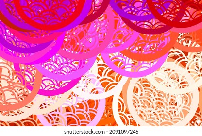 Pink claro, vector rojo Ilustración con un conjunto de círculos abstractos de colores brillantes. Diseño decorativo borroso en estilo abstracto con burbujas. Diseño sencillo para su sitio web.