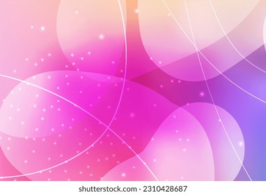 Light Pink, Red vector Illustration with colorful circles, lines in abstract style. Blurred bubbles on abstract background with colorful gradient. Smart design for business ads.