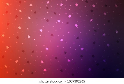 Light Pink, Red vector layout with bright stars. Glitter abstract illustration with colored stars. Best design for your ad, poster, banner.