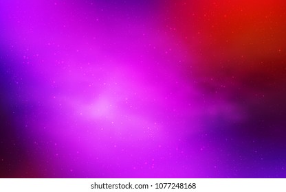 Light Pink, Red vector layout with cosmic stars. Blurred decorative design in simple style with galaxy stars. Smart design for your business advert.