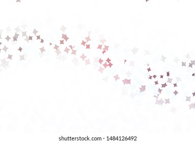 Light Pink, Red vector layout with bright stars. Stars on blurred abstract background with gradient. Smart design for your business advert.