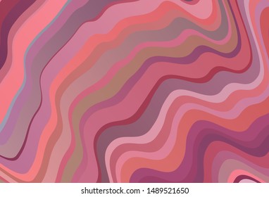 Light Pink, Red vector layout with curved lines. Modern gradient abstract illustration with bandy lines. Abstract style for your business design.