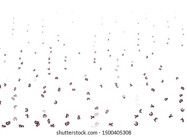 Light Pink, Red vector layout with banking symbols. Shining colored illustration with currency signs. Pattern for trader ads, booklets, leaflets.