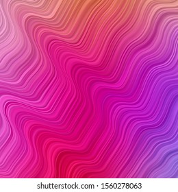 Light Pink, Red vector layout with wry lines. Abstract illustration with bandy gradient lines. Pattern for ads, commercials.
