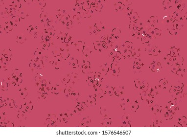 Light Pink, Red vector layout with algebra elements. Shining colorful illustration with isolated Digit signs. Smart design for university advert.