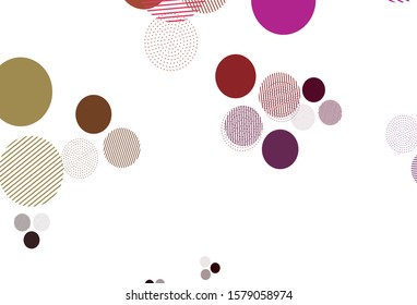 Light Pink, Red vector layout with circle shapes. Modern abstract illustration with colorful water drops. Pattern for textures of wallpapers.