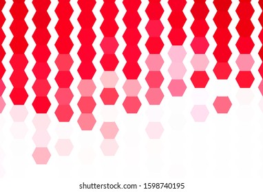 Light Pink, Red vector layout with hexagonal shapes. Glitter abstract illustration in hexagonal style. Pattern for ads, leaflets.