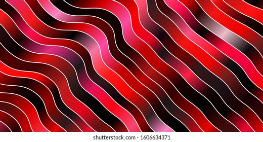 Light Pink, Red vector layout with wry lines. Brand new colorful illustration with bent lines. Template for cellphones.