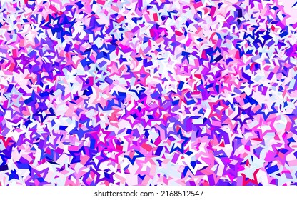 Light Pink, Red vector layout with bright stars. Shining colored illustration with stars. Pattern for astrology websites.