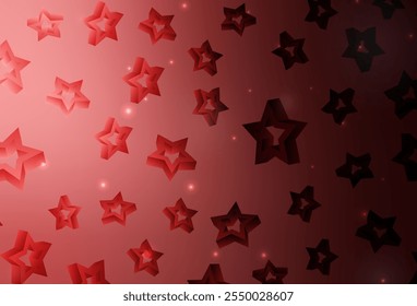 Light Pink, Red vector layout with bright stars. Stars on blurred abstract background with gradient. Pattern for astronomy websites.