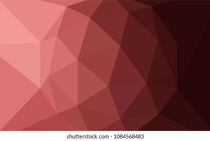 Light Pink, Red vector low poly texture. Shining polygonal illustration, which consist of triangles. Best triangular design for your business.