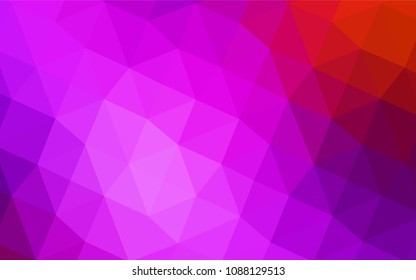 Light Pink, Red vector low poly texture. Glitter abstract illustration with an elegant design. The polygonal design can be used for your web site.