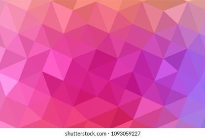 Light Pink, Red vector low poly cover. Shining polygonal illustration, which consist of triangles. Triangular pattern for your business design.