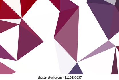 Light Pink, Red vector low poly cover. Shining polygonal illustration, which consist of triangles. Triangular pattern for your design.
