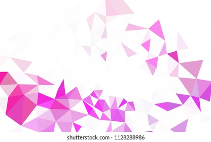 Light Pink, Red vector low poly texture. Glitter abstract illustration with an elegant triangles. Polygonal design for your web site.