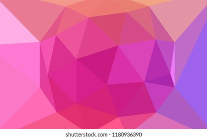 Light Pink, Red vector low poly texture. Triangular geometric sample with gradient.  A new texture for your web site.