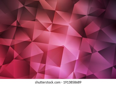 Hellrosa, roter Vektorgrafik, Low-Poly-Hintergrund. Polygonale abstrakte Illustration mit Farbverlauf. Bestes Dreiecksdesign für Ihr Unternehmen.