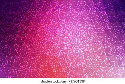 Light Pink, Red vector low poly crystal background with snowflakes. Polygon christmas design pattern . Low poly illustration of New Year celebration.