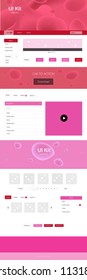 Light Pink, Red vector Material Design Kit with liquid shapes. Creative illustration in halftone marble style with gradient. Simple colorful design for websites.